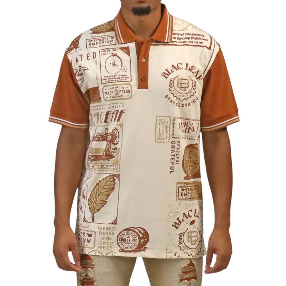 NEW BLAC LEAF stay elevated polo shirt in cream